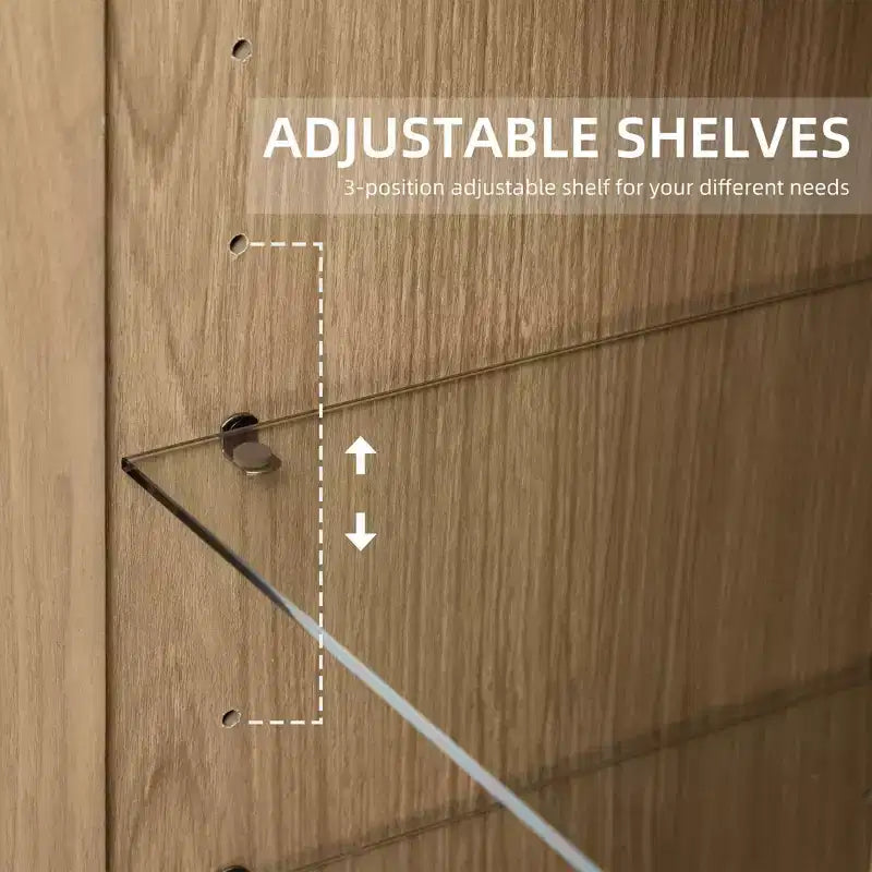 Armoire d’appoint en bois avec étagères réglables