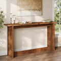 Consola larga de madera maciza de 63 pulgadas, mesa de entrada estilo rústico, mesa para colocar detrás del sofá en la sala de estar, el pasillo o el recibidor