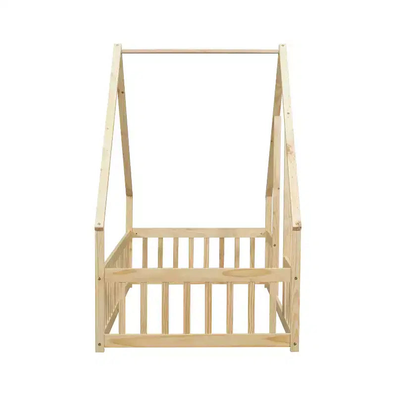 Estructura de cama individual tapizada en cuero sintético, diseño silencioso con soporte lumbar