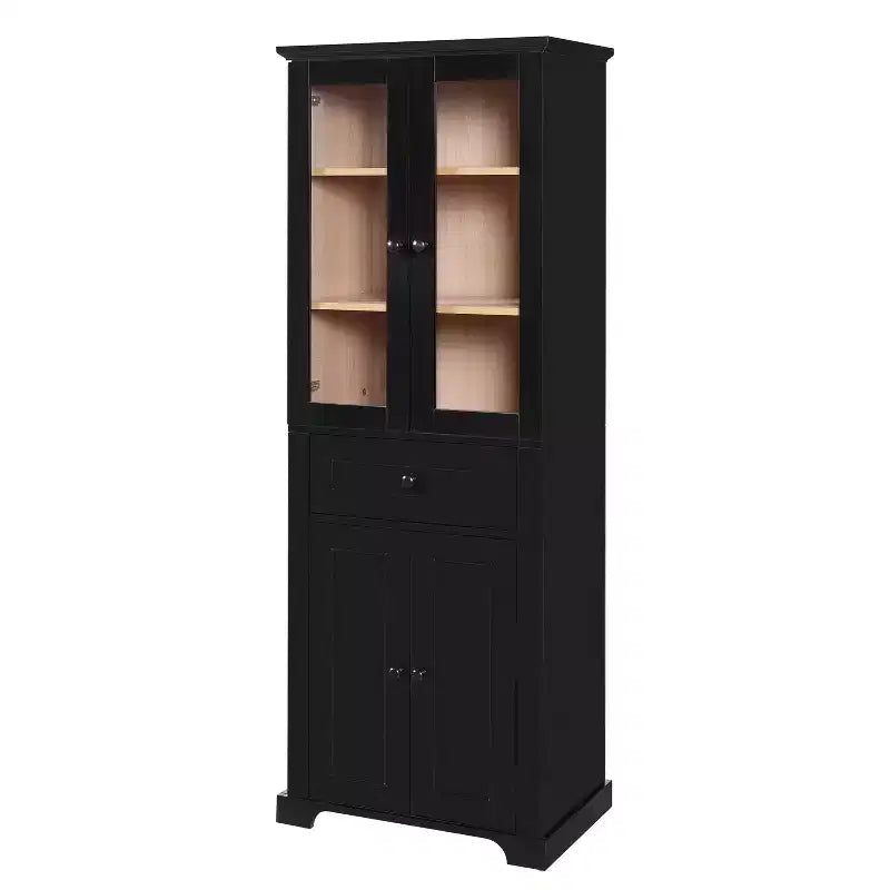 67.57 hoher Badezimmerschrank mit verstellbaren Einlegeböden und Schublade, freistehender moderner Wäscheschrank, Soft-Close-Design